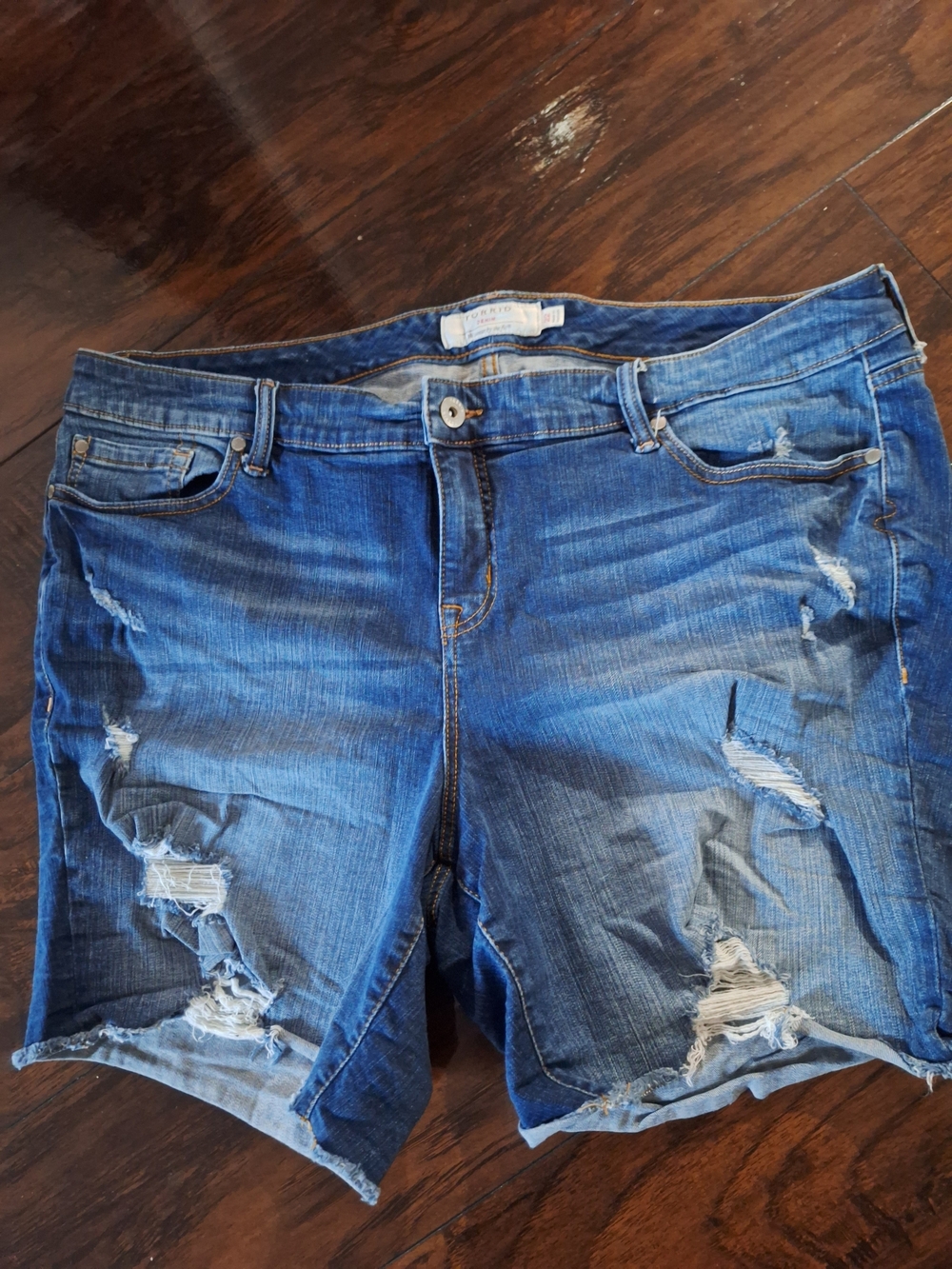 Torrid Women’s Distressed Denim Jean Shorts — Blue